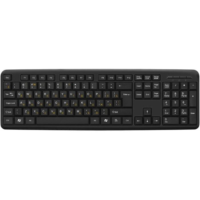 Клавиатура ExeGate Professional Standard LY-405 USB, полноразмерная, влагозащищенная, 105кл., Enter большой, длина кабеля 1,5м, черная, Color Box EX287138RUS