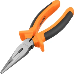 Длинногубцы SPARTA Comfort,180 мм, прямые шлифованные, двухкомпонентные рукоятки 17167