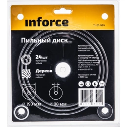 Диск пильный по дереву (190х30х1,4 мм; 24Z) Inforce 11-01-604