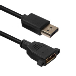 Кабель ACD-DDPF2-50B |ACD-DDPF2-50B| DisplayPort 1.2, DP extension, Golden Plated, 20m/20f, Черный, |ACD-DDPF2-50B| 5м, 742521