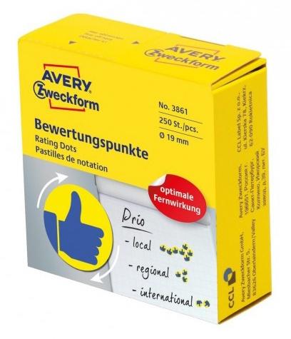 Этикетки Avery Zweckform 3861, универсальная, 70г/м2, желтый, 250шт