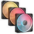 Кулер для корпуса Case Cooler Corsair iCUE LINK LX120-R RGB Reverse 120x120x25mm, 4-pin PWM, RGB, 66.7CFM, 37.7dBA, 2400RPM, Black, 3pcs CO-9051050-WW