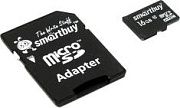 Карта памяти SmartBuy SB16GBSDCL10-01 microSDHC 16Gb Class10 +  microSD-->SD AdapterSMARTBUY