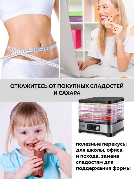 Сушка для фруктов и овощей GFGril GFD-001 6под. 500Вт серебристый