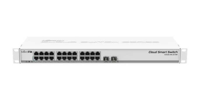 Коммутатор MikroTik CSS326-24G-2S+RM (L2) 24x1Гбит/с 2SFP+ управляемый