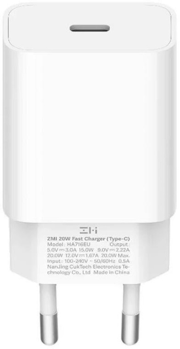 Сетевое зарядное устройство ZMI HA716,  USB-C, 20Вт, 3A, белый [ha716 white]
