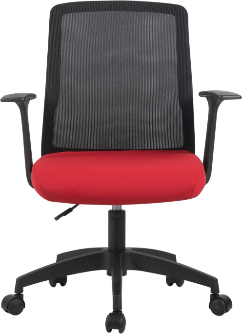 Кресло Cactus CS-MC222-BKRD, сетка/ткань, до 100кг, фиксированные подлокотники,  темно-красный