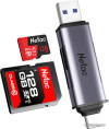 Картридер Netac WK13 NT09WK13-30GR USB3.2 SD, SDHC, SDXC, microSD, microSDHC, microSDXC, USB Type-A/USB Type-С, Серебристый