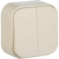 Выключатель Legrand Quteo 2-клавишный, установка открытая, IP20, слоновая кость [782232]