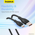 Кабель Baseus P10355703111-01 Pudding Series Fast Charging Cable USB to Type-C 100W 2m Cluster Black сверхбыстрая зарядка, синхронизация данных: USB 2.0, 480 Мбит/с