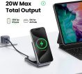 Беспроводное зарядное устройство 2-в-1 UGREEN W706 45023 2-in-1 Wireless Charger Qi2 for Iphone 15W &AirPods. Цвет: серый (45023_)