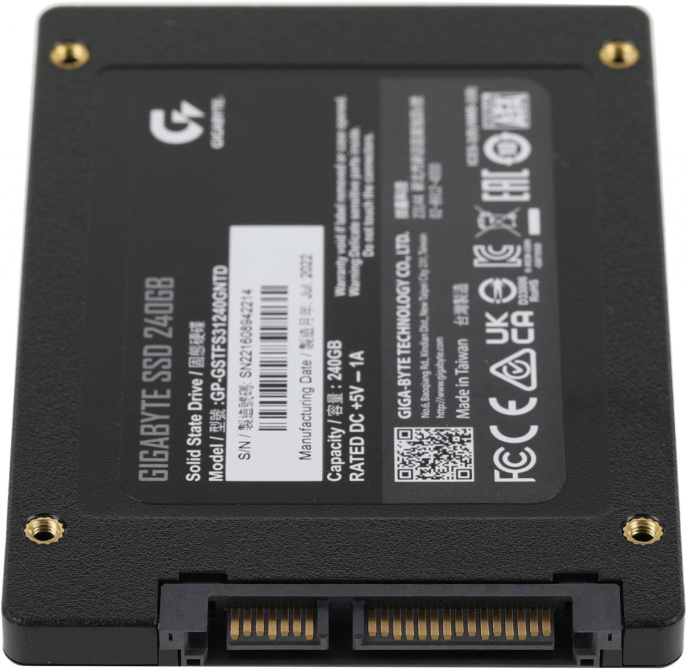 Твердотельный накопитель SSD Gigabyte GP-GSTFS31240GNTD 240GB 2.5" Client SATA 6Gb/s, 560/540, IOPS 50/75K, MTBF 2M, 100TBW  RTL {40} (803711)