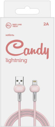 Кабель Redline Candy,  Lightning (m) -  USB (m),  1м,  2A,  розовый [ут000021991]