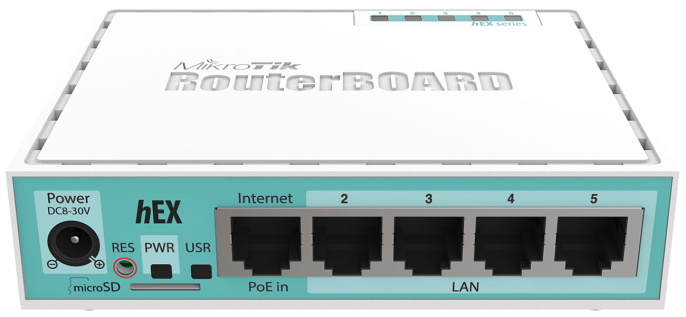 Маршрутизатор MIKROTIK hEX,  4 LAN,  белый [rb750gr3]