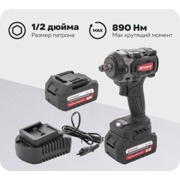 Ударный аккумуляторный бесщеточный гайковерт THORVIK BBIW12890 1/2DR, 21В, 890 Нм 053652