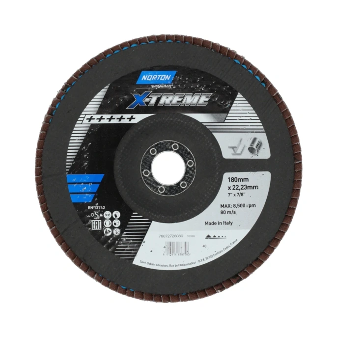 Круг лепестковый Xtreme 180x22 мм, P40, цирконий NORTON 78072726080