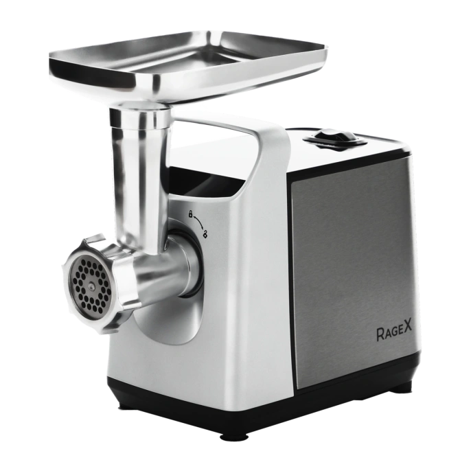 Электрическая мясорубка RAGEX R801, 3000Вт, цвет: 900 серебристая