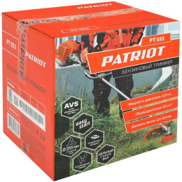 Триммер бензиновый Patriot PT 553 1+1 2200Вт 3л.с. неразбор.штан. реж.эл.:леска/нож (250108444)