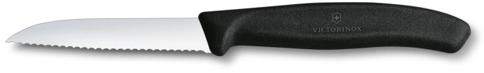 Нож кухонный Victorinox Swiss Classic 6.7433 стальной для овощей лезв.80мм серрейт. заточка черный