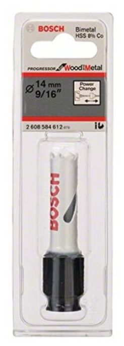 Коронка Bosch Progressor (2.608.584.612) (пильная, дерево, рабочий диаметр 14 мм, хвостовик цилиндрический, рабочая длина 40 мм)