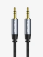 Аудиокабель CABLETIME CF10D (CT-AV311-P11GN-SG0.3) 0.3 м, AUX стерео 3,5 мм (1/8") медный, черный ПВХ нейлоновый