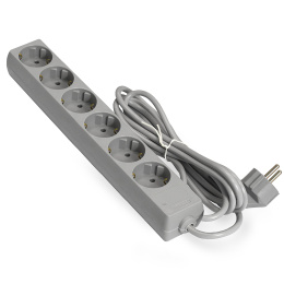 Удлинитель ExeGate ECE-6-1.8G (6 евророзеток с заземлением, 1.8м, серый) EX285829RUS