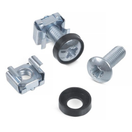 Винт М6х16 мм с гайкой M6 и шайбой для крепления 19" оборудования Cabeus SH-J014