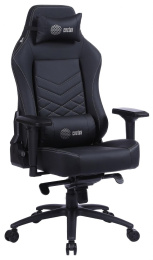 Кресло игровое Cactus CS-CHR-0112BL, экокожа, до 120кг, регулируемые 4D подлокотники,  черный