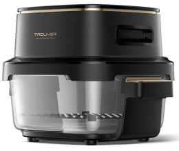 Аэрофритюрница Trouver Air Fryer Metalish AF20 Pro Black рабочая мощность: 1700 Вт, полностью стеклянная прозрачная внутренняя конструкция, две емкости корзины : 4л и 2.5л, бесщеточный двигатель для быстрой хрустящей корочки, 8 предустановленных рецепто