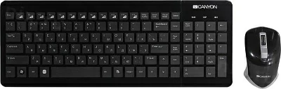 Комплект Клавиатура + мышь беспроводная Canyon wireless combo-set, (комплект), Черный CNS-HSETW3-RU