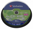 Оптический диск CD-RW Verbatim 700МБ 12x, 10шт., cake box [43480]