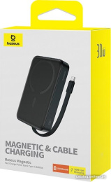 Портативное зарядное устройство Baseus P1002210B113-00 Magnetic Mini Wireless Fast Charge Type-C Edition 10000mAh 30W Cluster Black (PPCXM10T)