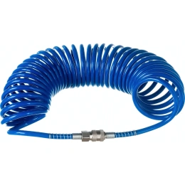 Шланг спиральный полиуретановый с быстроразъёмными соединениями 10x6.5 мм, 10 м PI TOOLS 6859