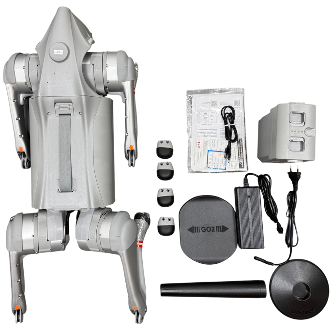 Бионический четырехопорный робот бренда Unitree модели Go2 версии PRO, в комплекте с Контроллером джойстиком для управления роботами Unitree модели Go2 (GO2-PRO)