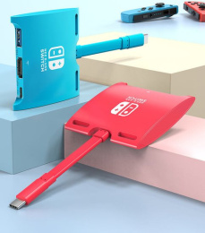 Док-станция Switch CABLETIME CB40U CT-SHUB31-PBU для Nintendo Switch OLED 3 в 1 USB C HUB Blue