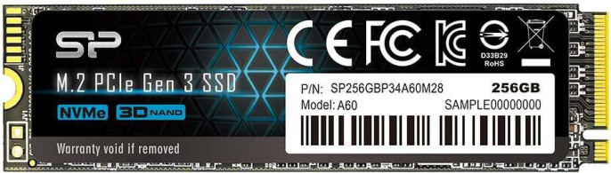 SSD накопитель Silicon Power M-Series SP256GBP34A60M28 256ГБ, M.2 2280, PCIe 3.0 x4, NVMe, M.2