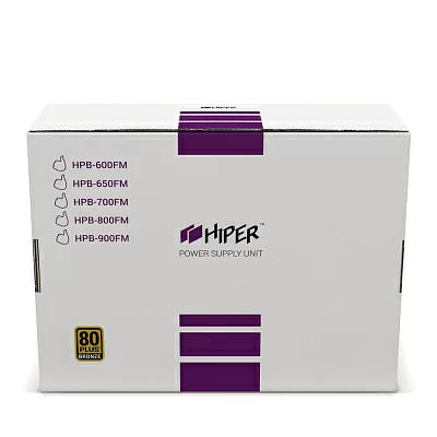 блок питания для ПК 700 Ватт Hiper. PSU HIPER HPB-700FM (ATX 2.31, 700W, ActivePFC, 140mm fan, Full-modular, Black), 80+, BOX