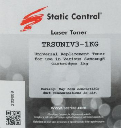 Тонер STATIC CONTROL TRSUNIV3-1KG,  для Samsung ML2160/SCX3400/M2020/M2070,  черный, 1000грамм, флакон