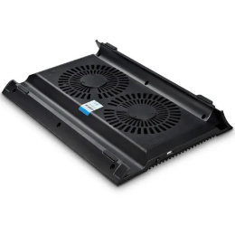 Подставка для охлаждения ноутбука DEEPCOOL N8 BLACK 8шт/кор, до 17", вентилятор 2x140мм, алюминий, черный, 2USB Retail box