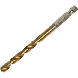 Сверло по металлу HSS-TiN, шестигранный хвостовик, 6x77 мм ТУНДРА 9346664