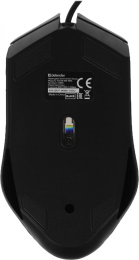 Мышь проводная DEFENDER Flash (Вспышка) MB-600L черный (USB, 1200dpi, 4but) (52600)
