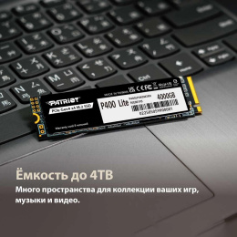 SSD накопитель Patriot P400 Lite P400LP1KGM28H 1ТБ, M.2 2280, PCIe 4.0 x4,  NVMe,  M.2