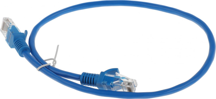 Патч-корд PREMIER PP12-0.5M/B литой (molded), UTP, кат.5E, 0.5м, 4 пары, 26AWG,  алюминий омедненный,  многожильный,  синий