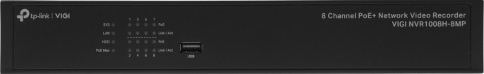 Видеорегистратор TP-LINK VIGI NVR1008H-8MP 8-канальный сетевой видеорегистратор PoE