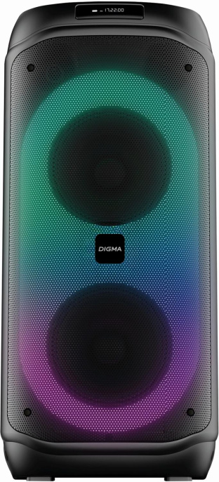 Музыкальный центр Digma D-MC1722, 60Вт, с караоке, Bluetooth, FM, USB, micro SD, черный