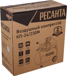 Компрессор поршневой Ресанта КП-24/230М масляный 230л/мин 24л 1600Вт красный/черный