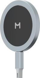 Беспроводное зарядное устройство Magssory Coin Серебристый (WCH015) (15Вт, Quick Charger, Power delivery, с магниным кабелем, совместимо с Magsafe)