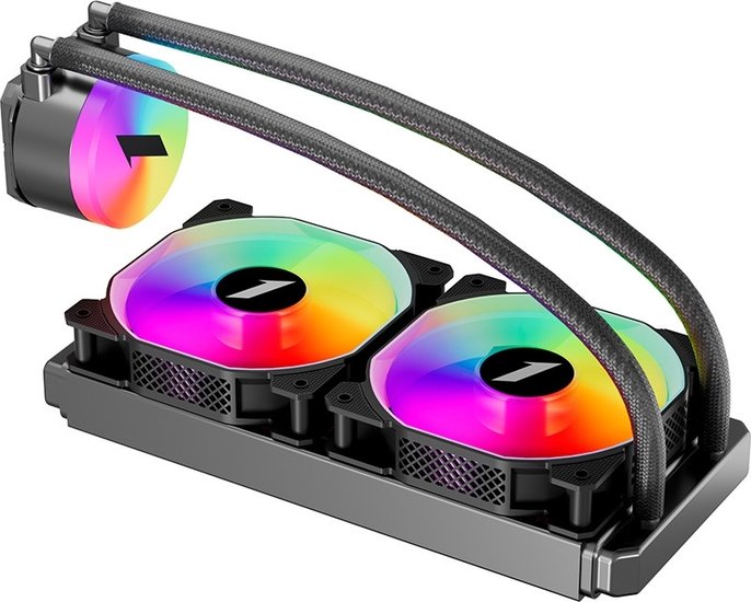 Кулер для процессора (СЖО) 1stPlayer TS2 240 Черный (TS2-240-BK) (Intel LGA1851/1700/1200/115x/1366, AMD AM5/AM4/FM3/FM2/FM1/AM3/AM2, крепление на винтах, размер радиатора: 277x119x27мм, размер вентилятора: 120x120x25мм, размер водоблока: 74x89.2x51.8мм,