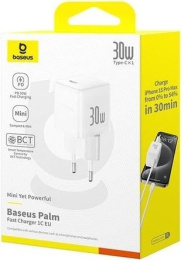 Сетевое зарядное устройство Baseus Palm P10111605213-00 Fast Charger 1C 30W EU Moon White