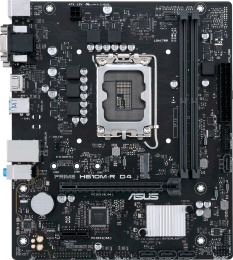 Материнская плата ASUS PRIME H610M-R D4-SI mATX, Intel H610, 2xDDR4 DIMM, 3200МГц, до 64 Гб, звук 7.1, 4xSATA3.0 6Gb/s , 1xM.2, 1xPCIex16, 1xPCIex1